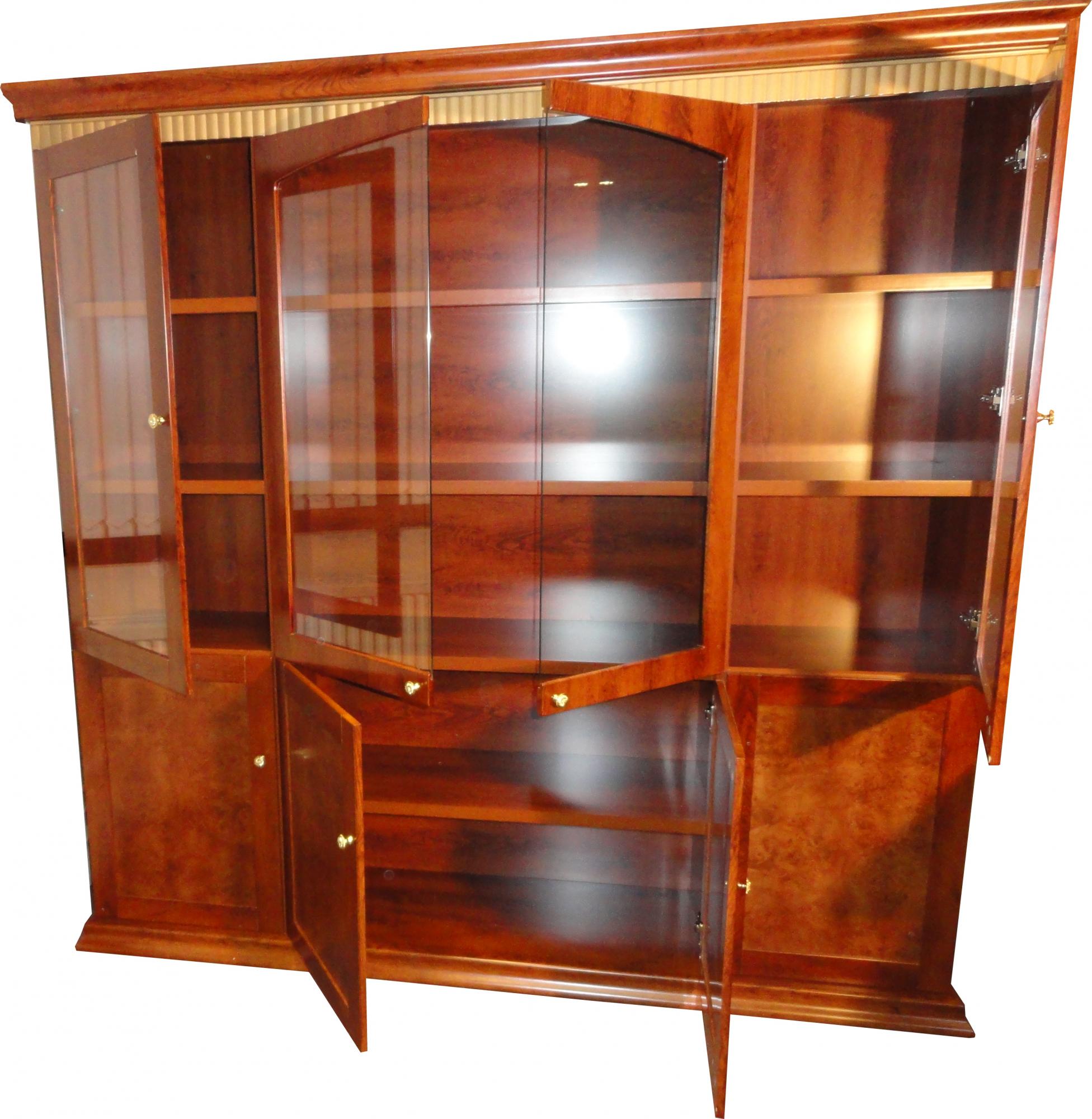 Medium Oak Luxury Bookcase 4 Doors Wide - 1861A-4DR